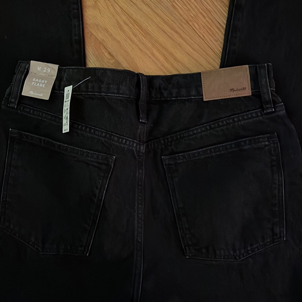 NWT Madewell black baggy flare jeans size 29 - Picture 4 of 4